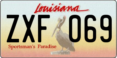 LA license plate ZXF069