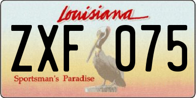 LA license plate ZXF075