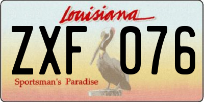 LA license plate ZXF076