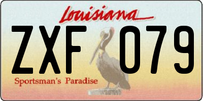 LA license plate ZXF079