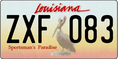 LA license plate ZXF083