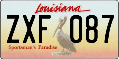 LA license plate ZXF087