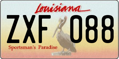 LA license plate ZXF088