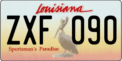 LA license plate ZXF090