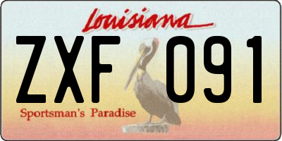 LA license plate ZXF091