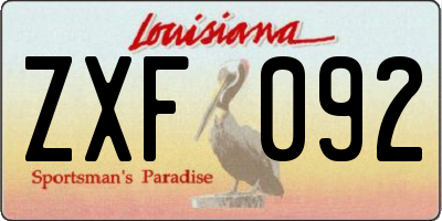 LA license plate ZXF092