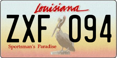 LA license plate ZXF094