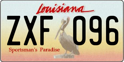 LA license plate ZXF096
