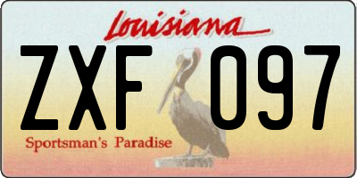 LA license plate ZXF097