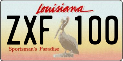 LA license plate ZXF100