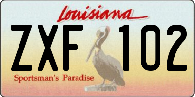 LA license plate ZXF102