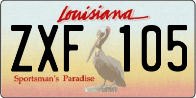 LA license plate ZXF105