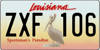 LA license plate ZXF106