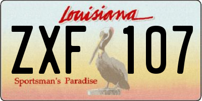 LA license plate ZXF107
