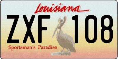 LA license plate ZXF108