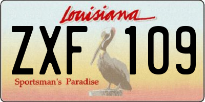 LA license plate ZXF109
