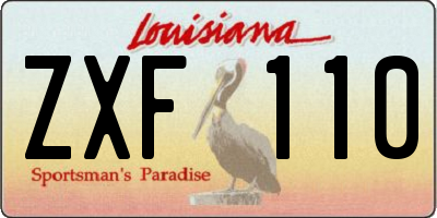 LA license plate ZXF110