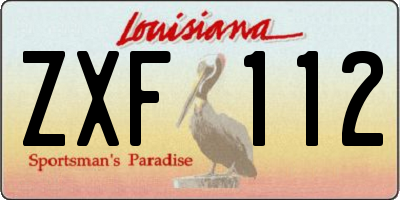 LA license plate ZXF112