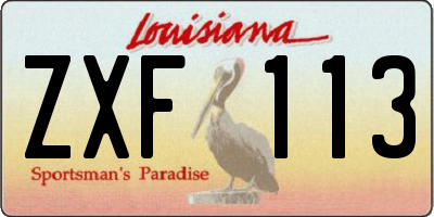 LA license plate ZXF113