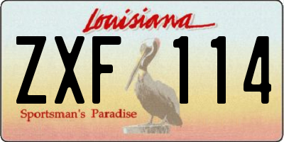 LA license plate ZXF114
