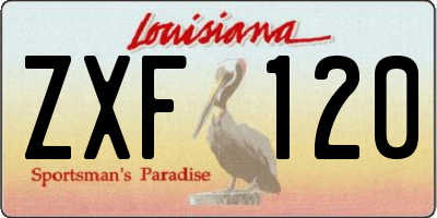 LA license plate ZXF120