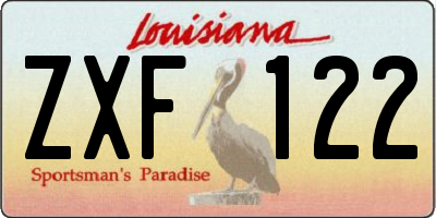 LA license plate ZXF122