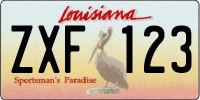 LA license plate ZXF123