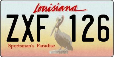 LA license plate ZXF126