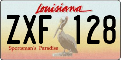 LA license plate ZXF128