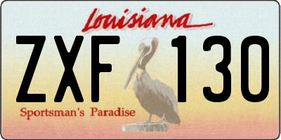 LA license plate ZXF130