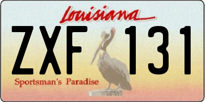 LA license plate ZXF131