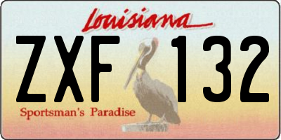 LA license plate ZXF132