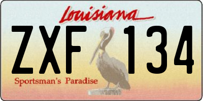 LA license plate ZXF134