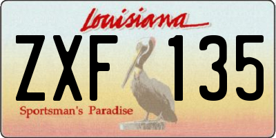 LA license plate ZXF135