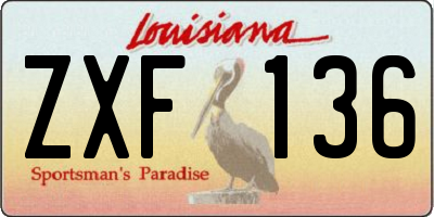 LA license plate ZXF136