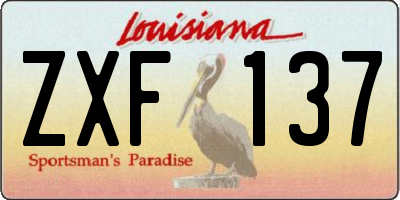 LA license plate ZXF137