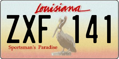LA license plate ZXF141