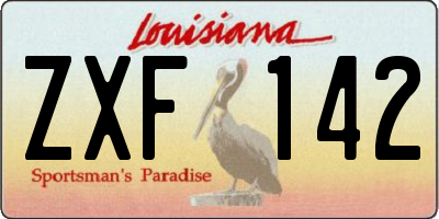 LA license plate ZXF142