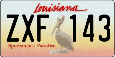 LA license plate ZXF143