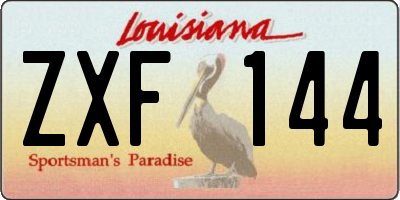 LA license plate ZXF144
