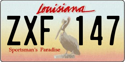 LA license plate ZXF147