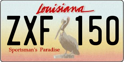 LA license plate ZXF150