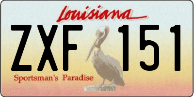 LA license plate ZXF151