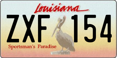 LA license plate ZXF154