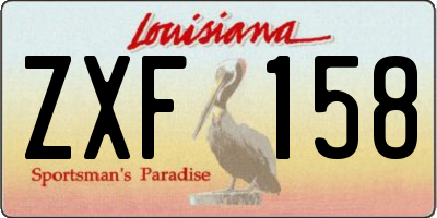 LA license plate ZXF158