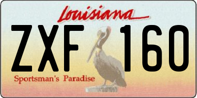 LA license plate ZXF160