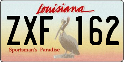 LA license plate ZXF162