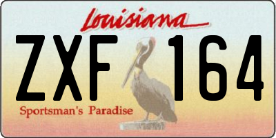 LA license plate ZXF164