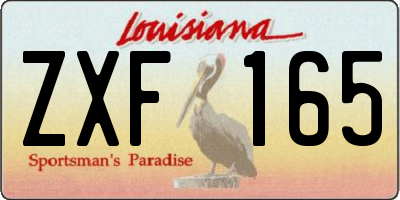 LA license plate ZXF165