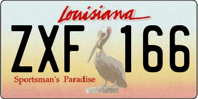 LA license plate ZXF166